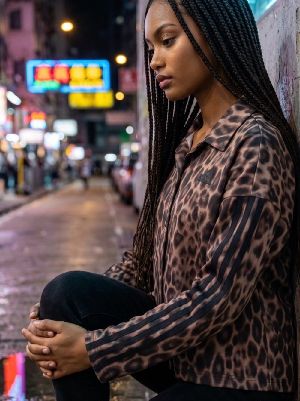 adidas Leopard Print blouse in Brown and Black
